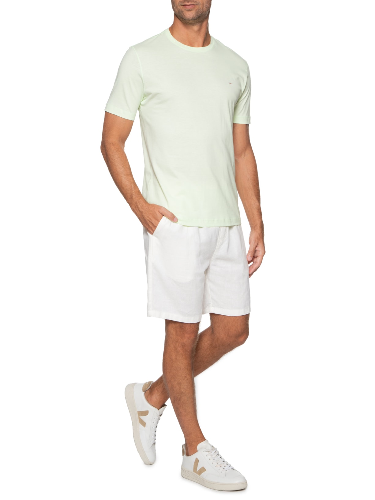 Camiseta Masculina Básica Verde Aramis