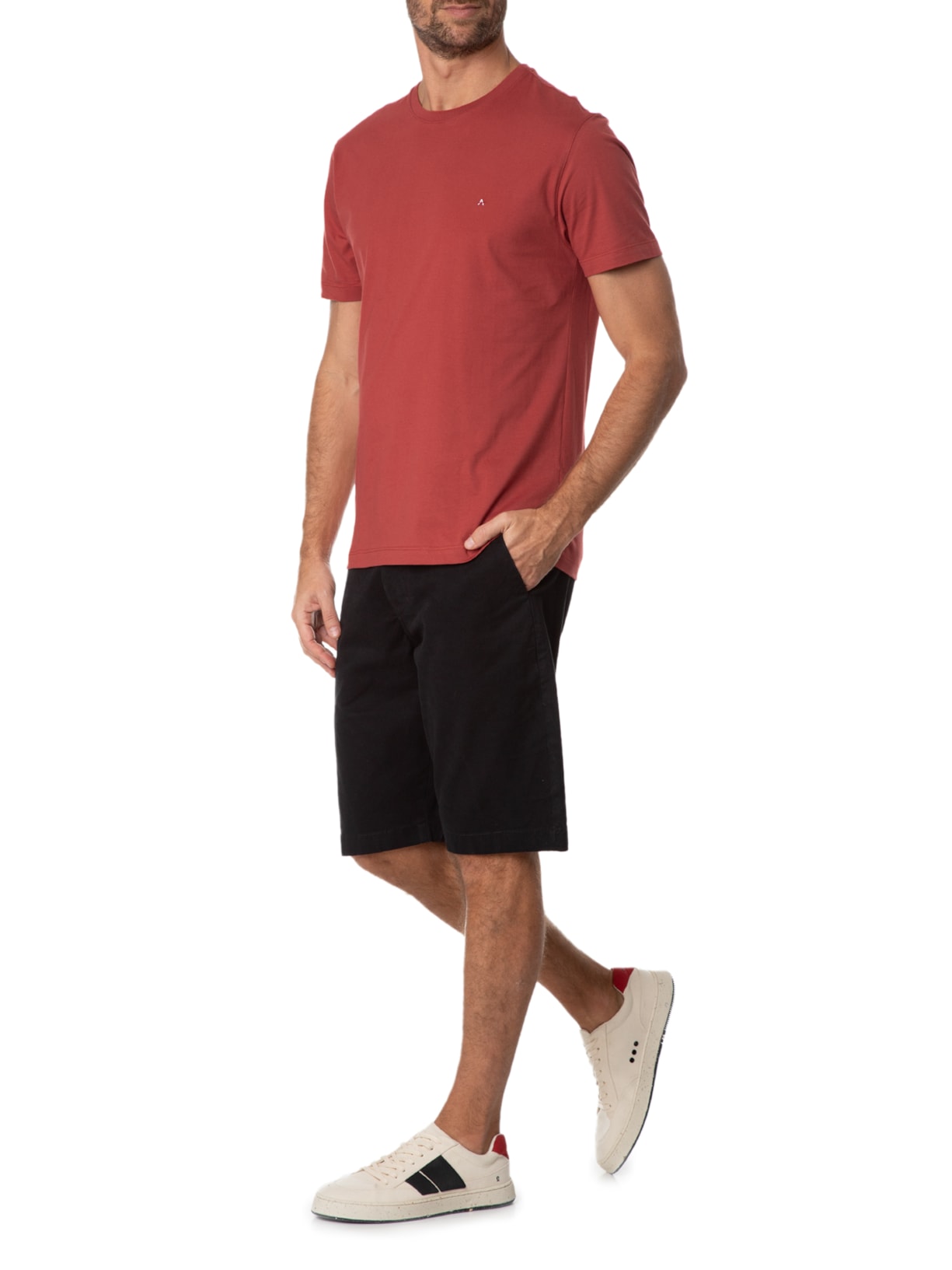 Camiseta Masculina Básica Vermelho Aramis