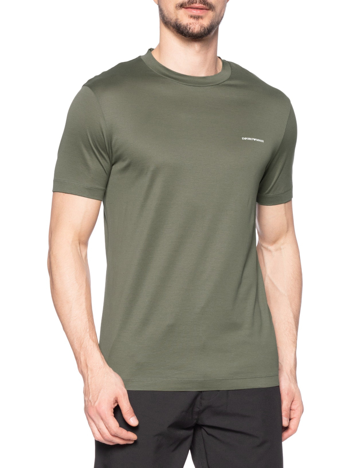 Camiseta Masculina Basics Mini Logo Bege Emporio Armani