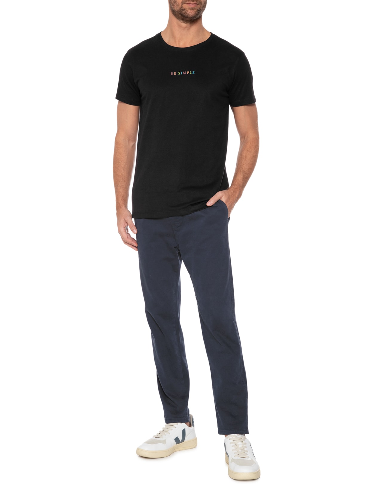 Camiseta Masculina Be Simple Preto Melty Rj
