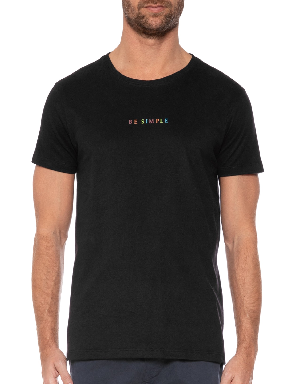 Camiseta Masculina Be Simple Preto Melty Rj