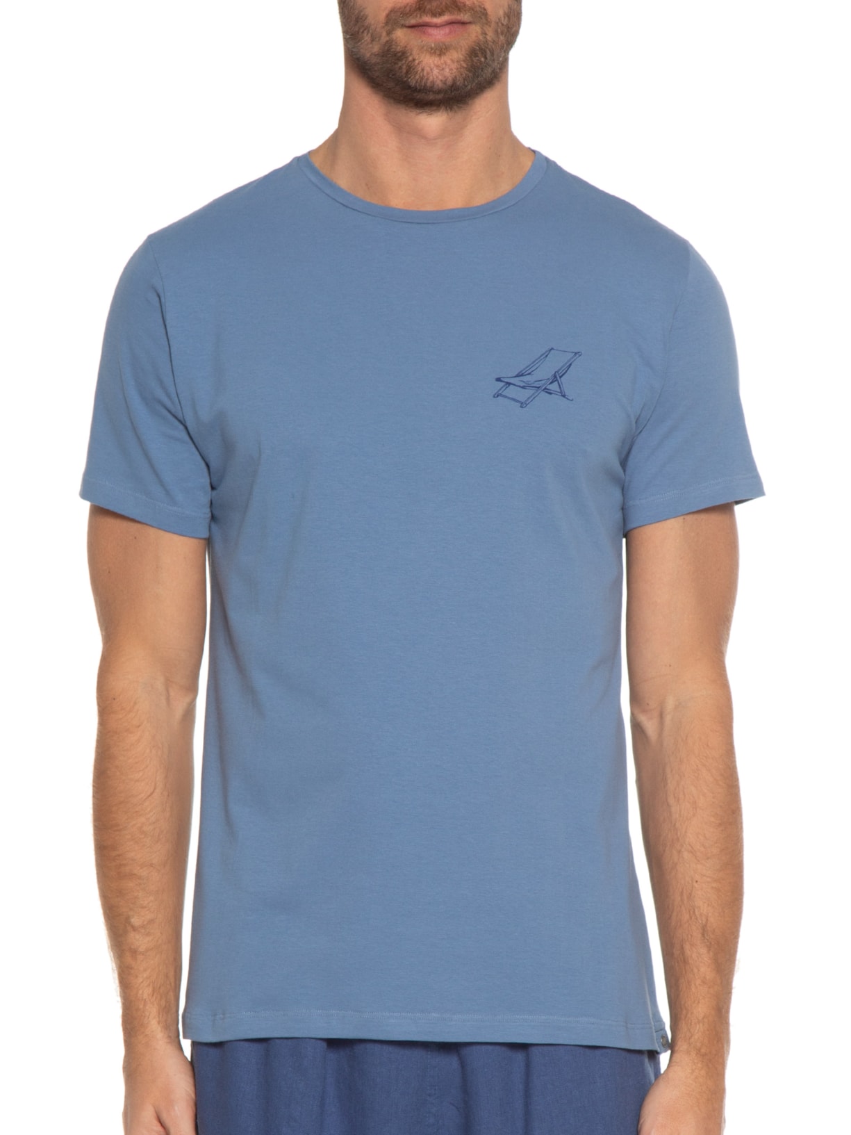 Camiseta Masculina Beach Chair Azul Kour