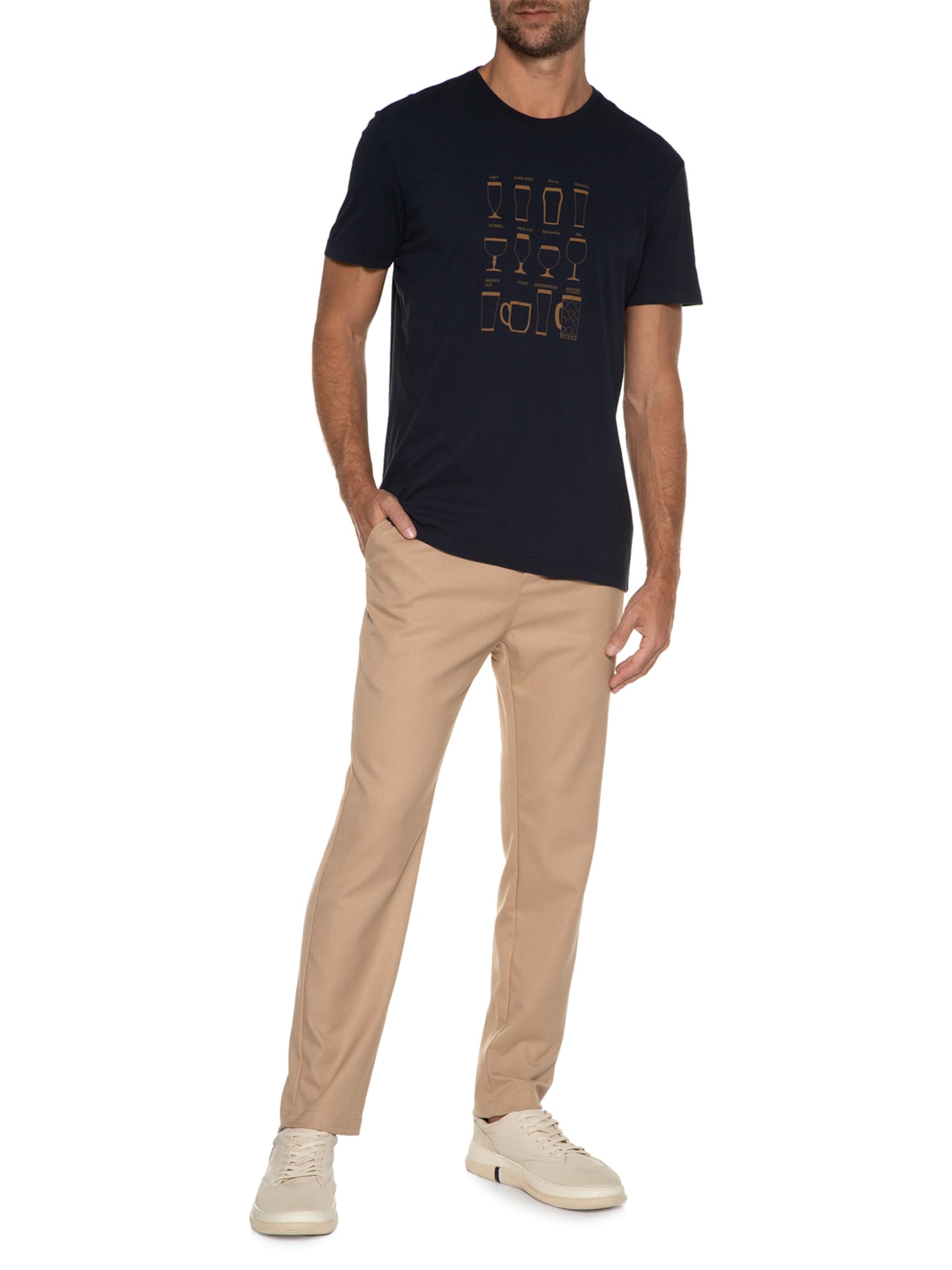 Camiseta Masculina Beer Cups Azul Foxton