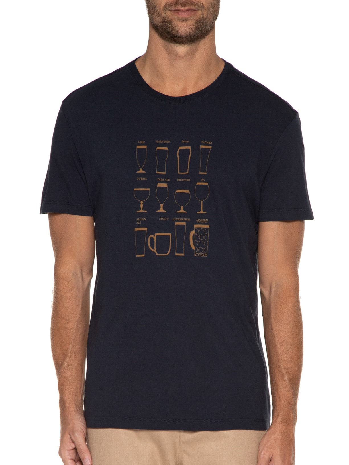 Camiseta Masculina Beer Cups Azul Foxton