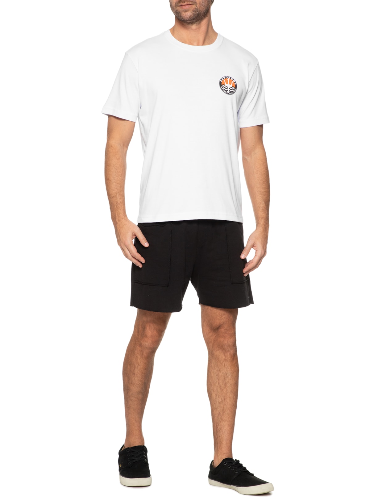 Camiseta Masculina Big Arpoador Selo Manga Curta Branco Osklen