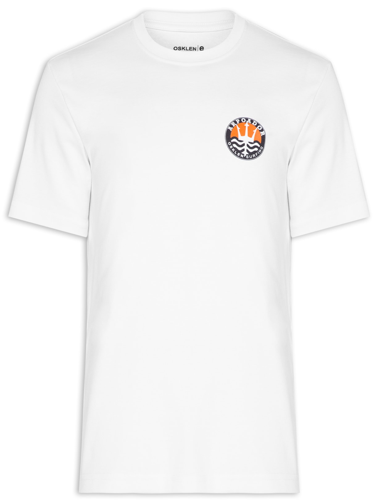 Camiseta Masculina Big Arpoador Selo Manga Curta Branco Osklen