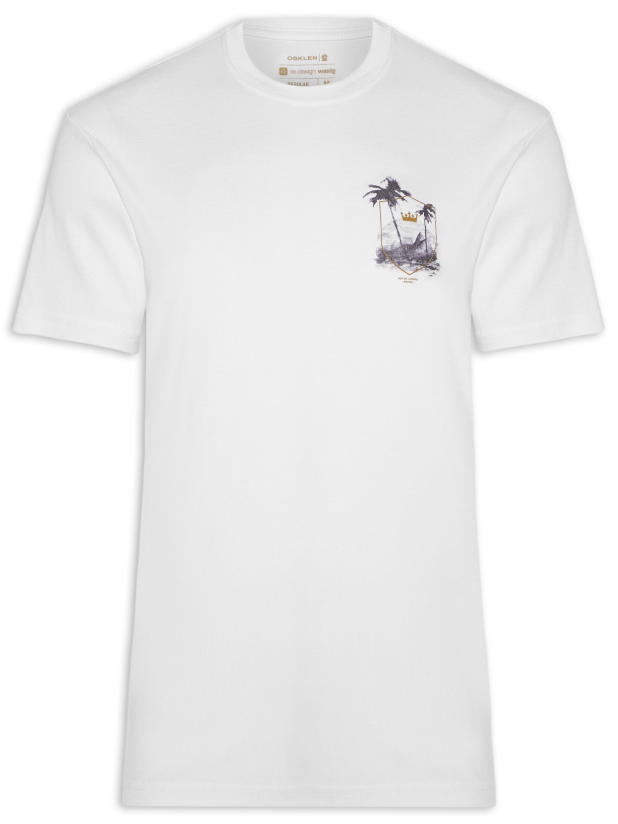 Camiseta Masculina Big Coqueiros Aquarela Manga Curta - Branco
