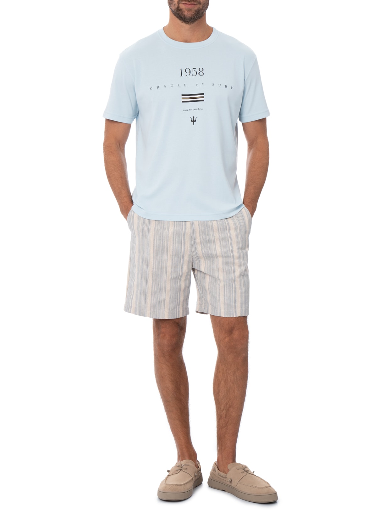 Camiseta Masculina Big Cradle Of Surf Azul Osklen