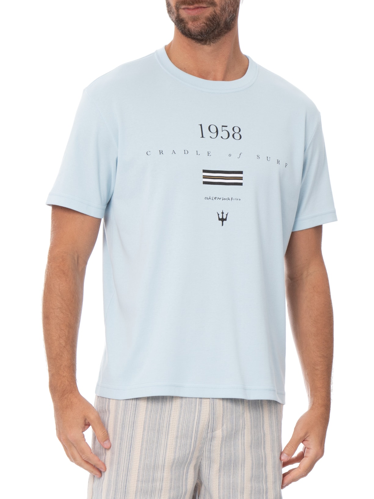 Camiseta Masculina Big Cradle Of Surf Azul Osklen