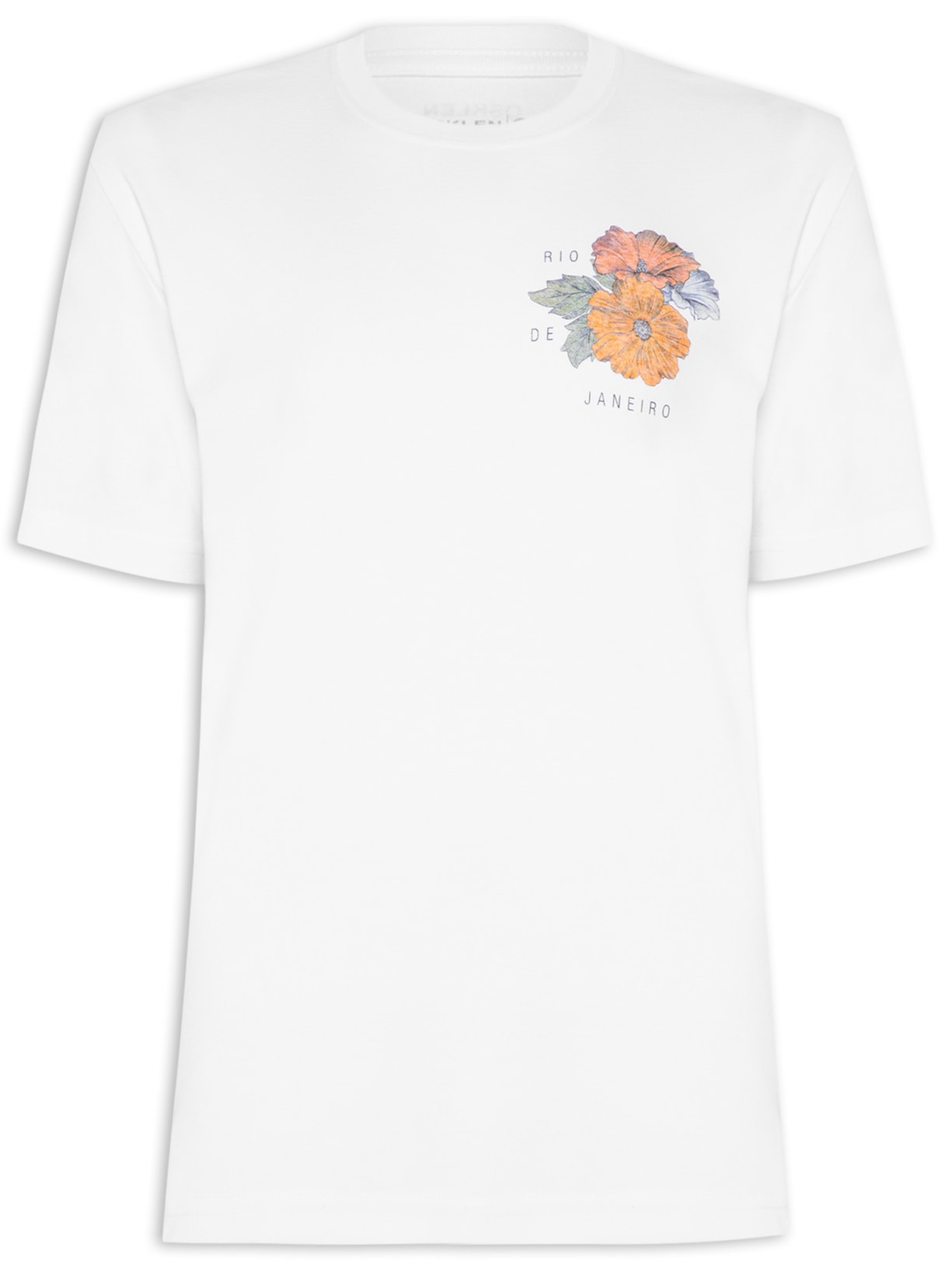 Camiseta Masculina Big Flower - Branco