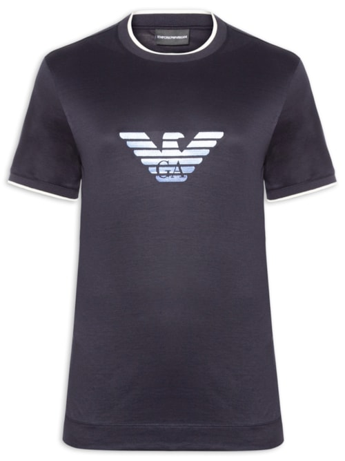 Camiseta Masculina Big Logo Faded - Azul