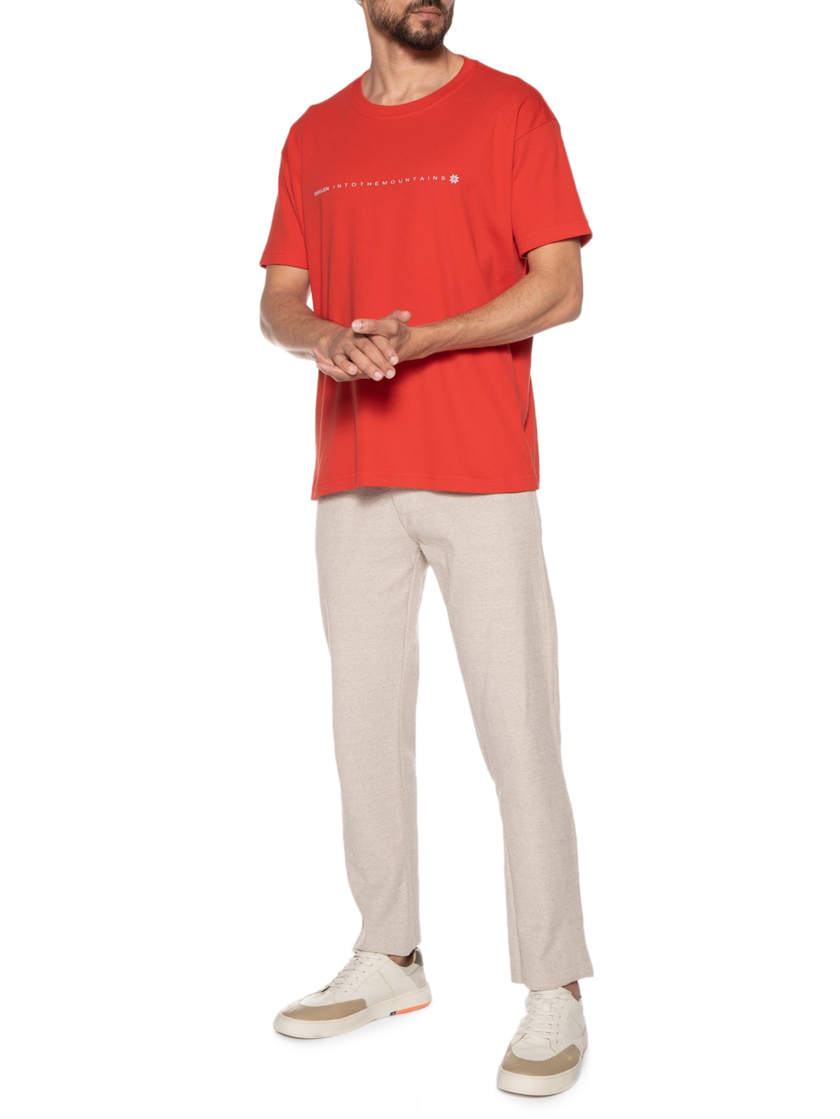 Camiseta Masculina Big Osk Into The Mountains Vermelho Osklen