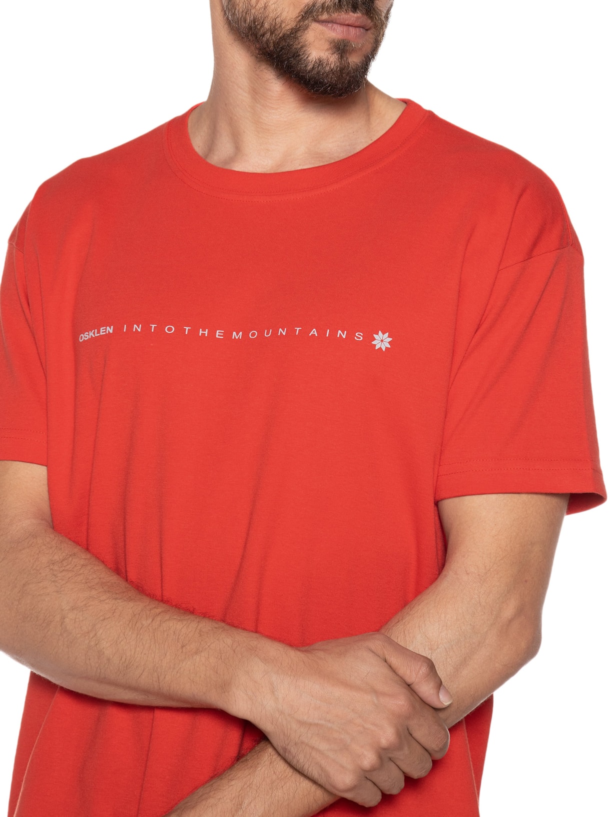 Camiseta Masculina Big Osk Into The Mountains Vermelho Osklen