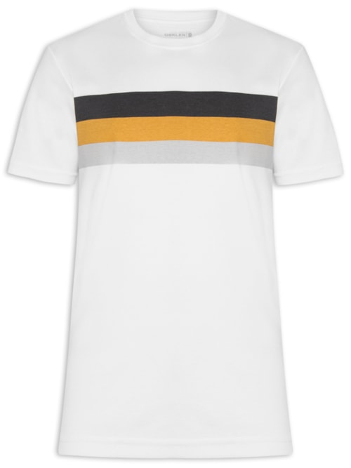 Camiseta Masculina Big Shirt Listrado - Branco