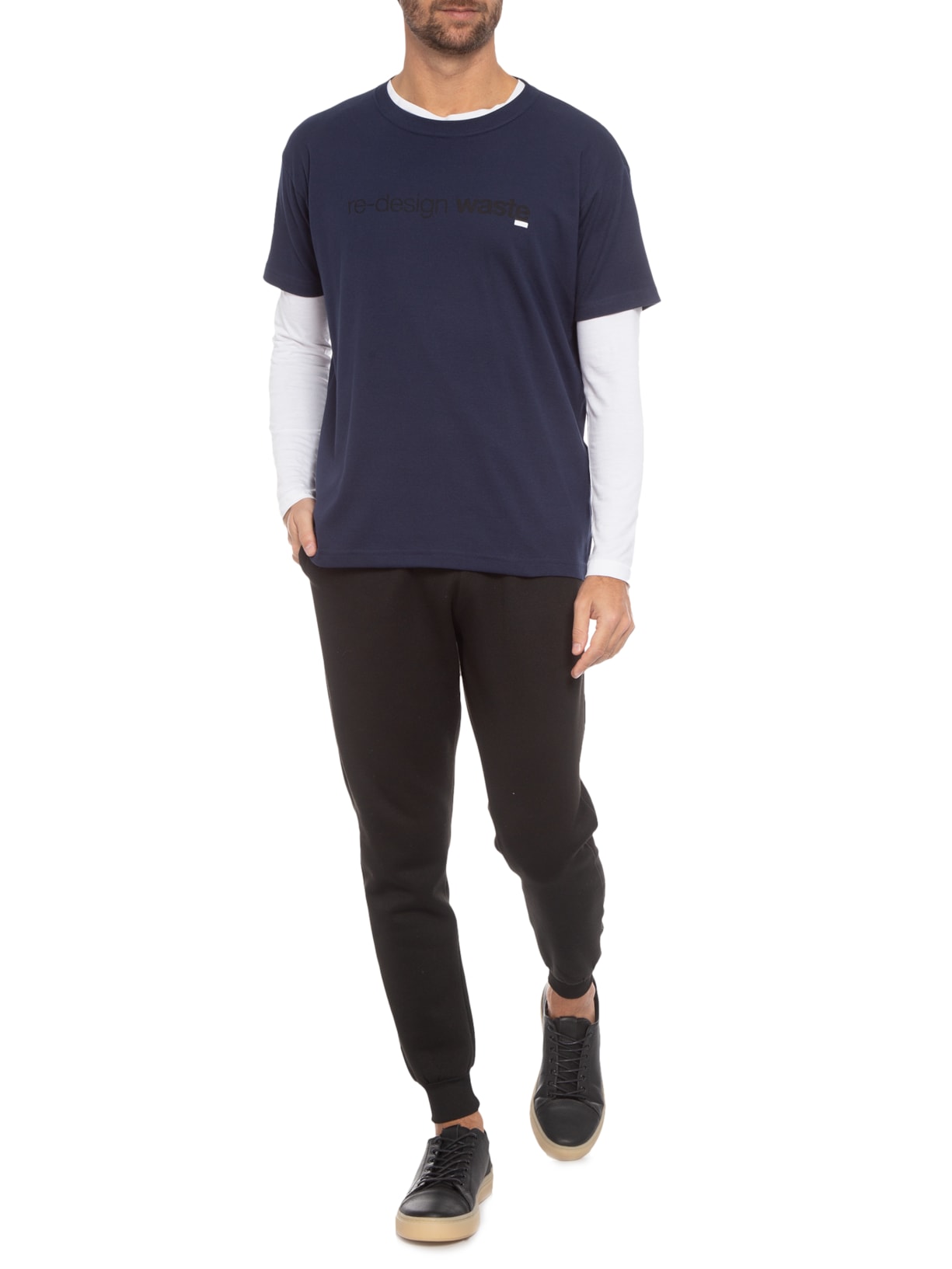 Camiseta Masculina Big Shirt Redesign Waste Azul Osklen