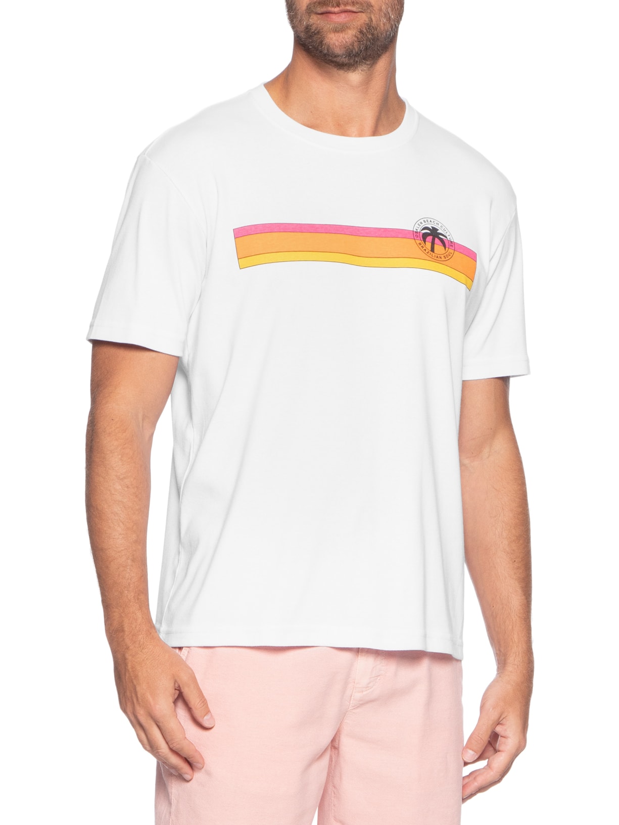 Camiseta Masculina Big Shirt Sunset Box Branco Osklen