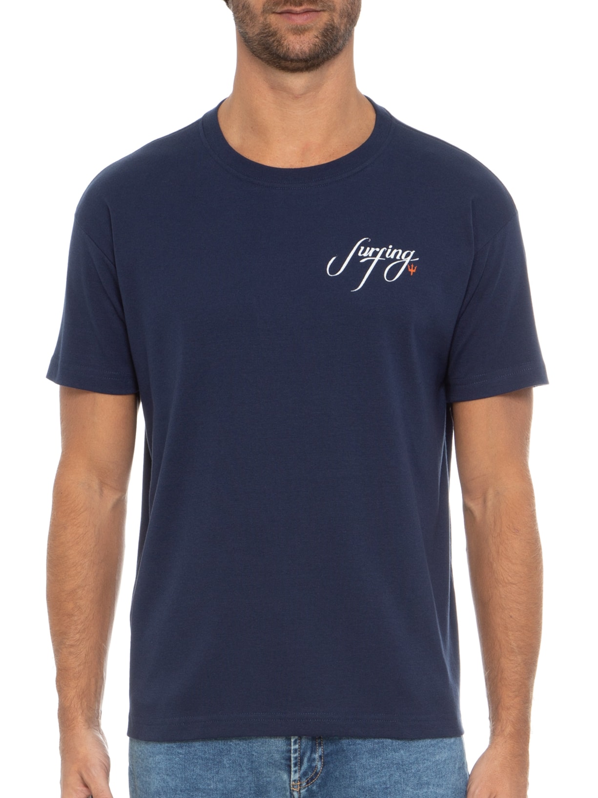 Camiseta Masculina Big Shirt Surfing Type Azul Osklen