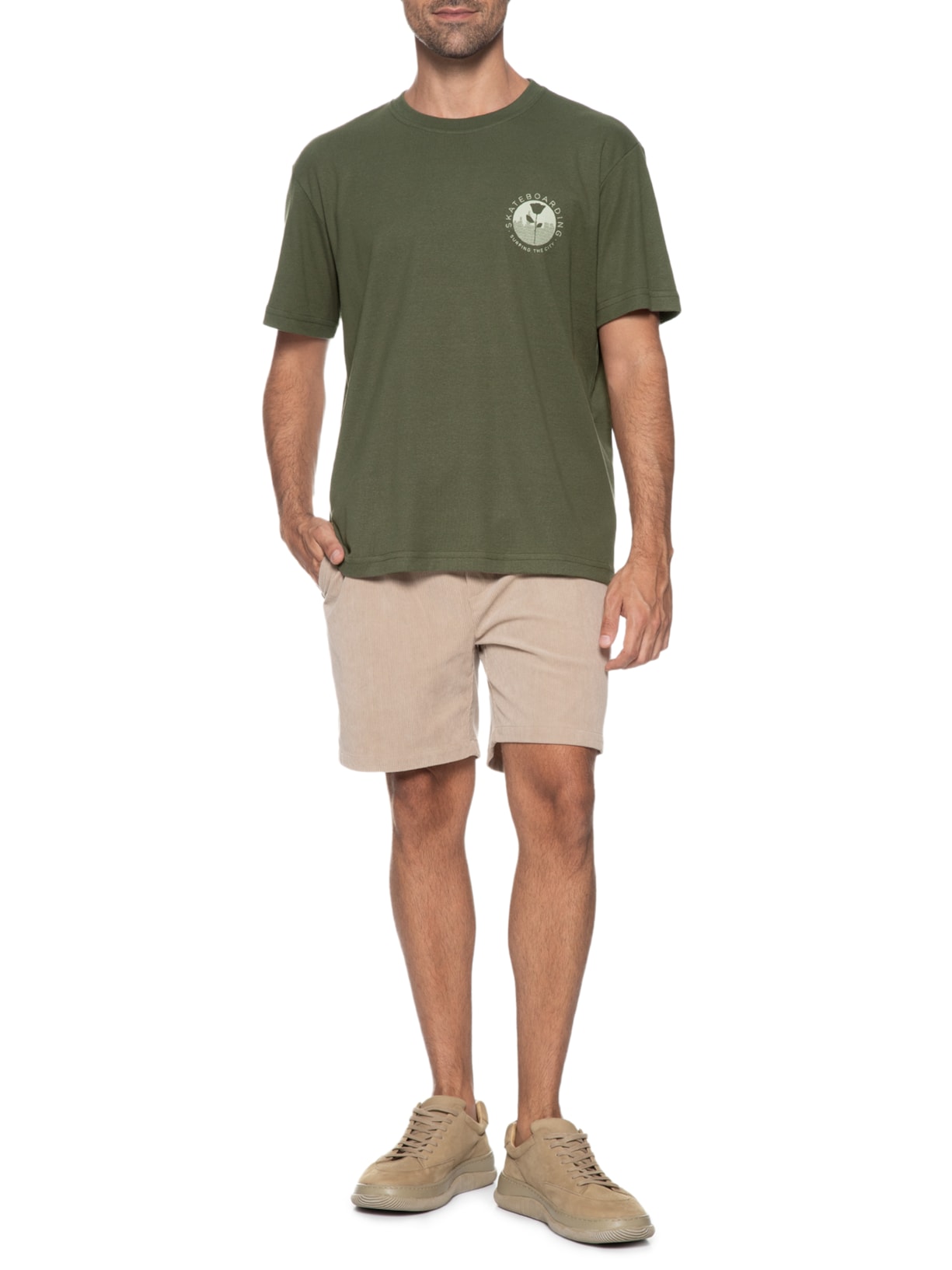 Camiseta Masculina Big Stc Patche Verde Osklen