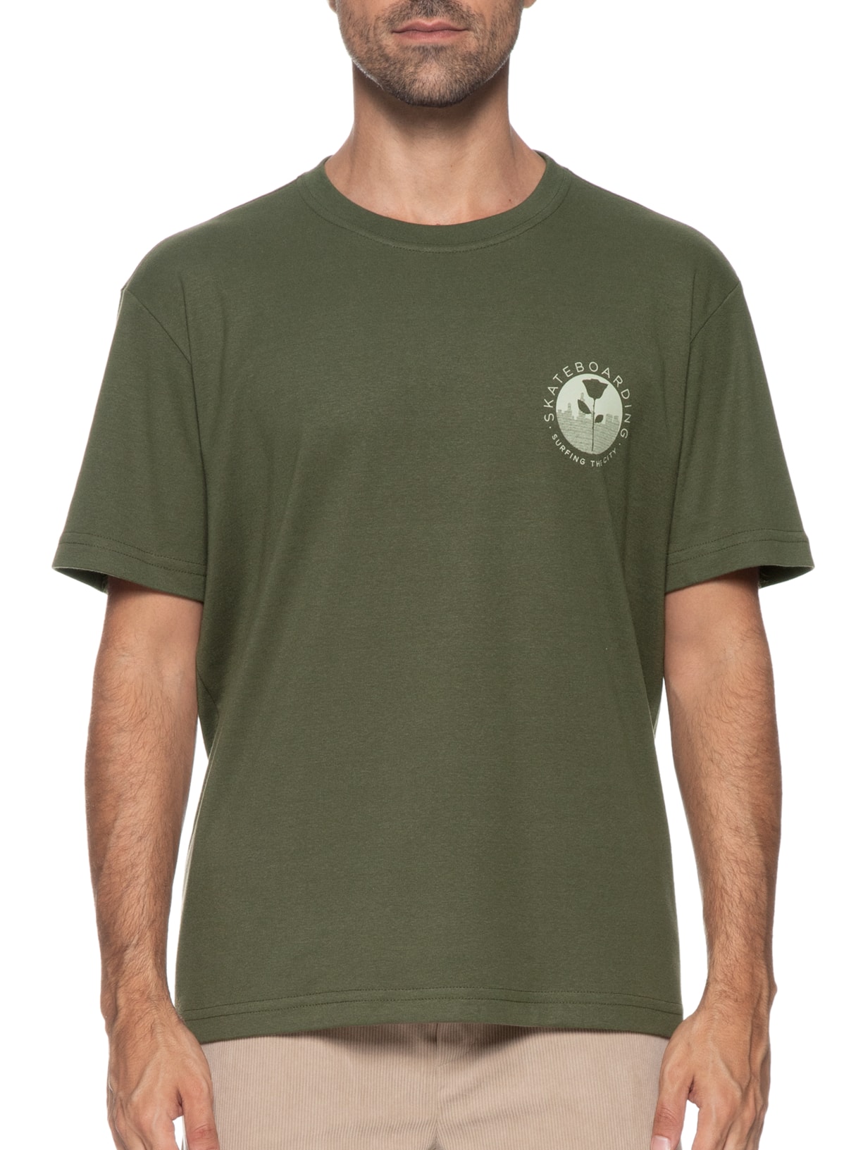 Camiseta Masculina Big Stc Patche Verde Osklen