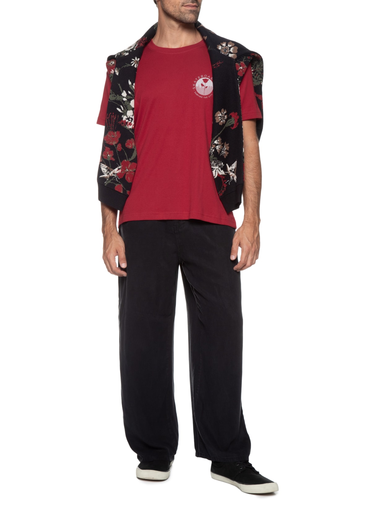 Camiseta Masculina Big Stc Patche Vermelho Osklen