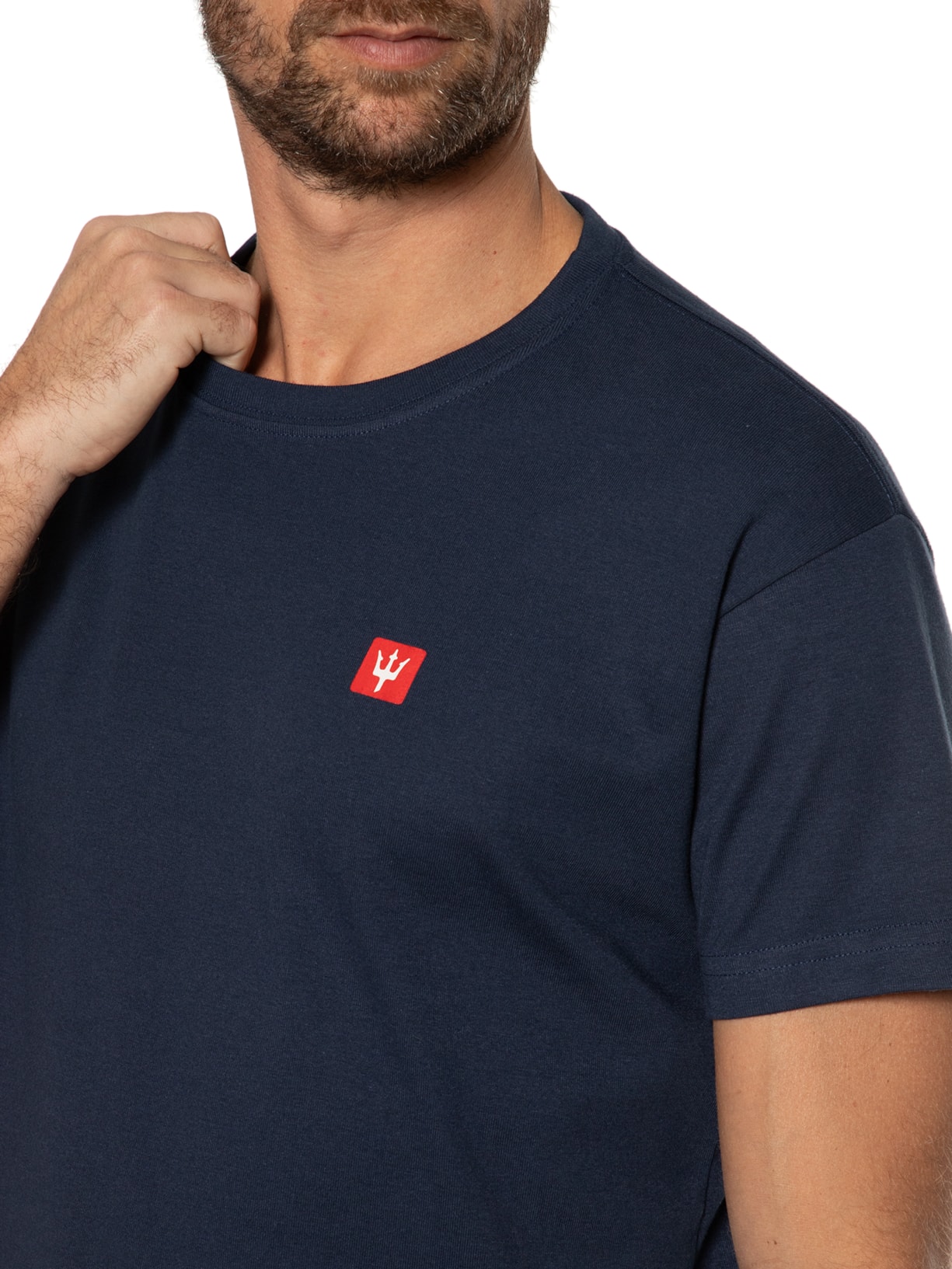 Camiseta Masculina Big Tridente Clássico Azul Osklen