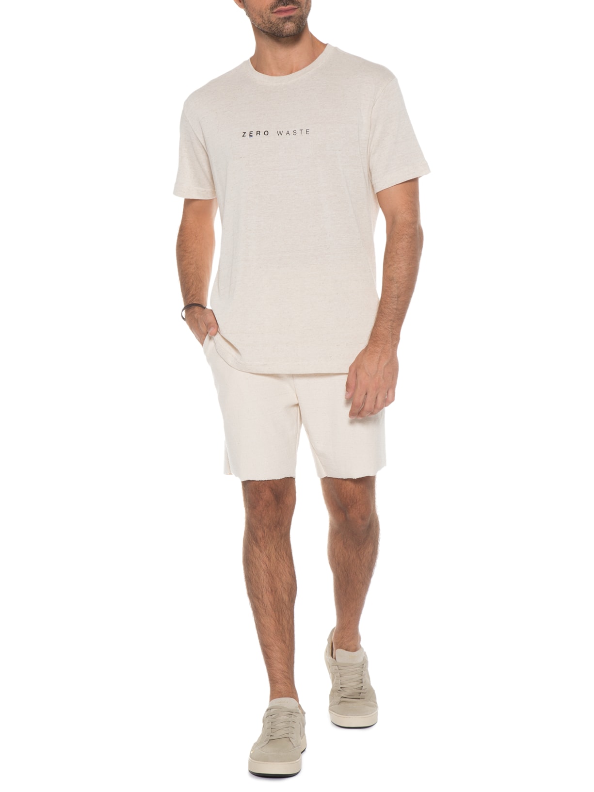 Camiseta Masculina Blend Zero Waste Bege Osklen
