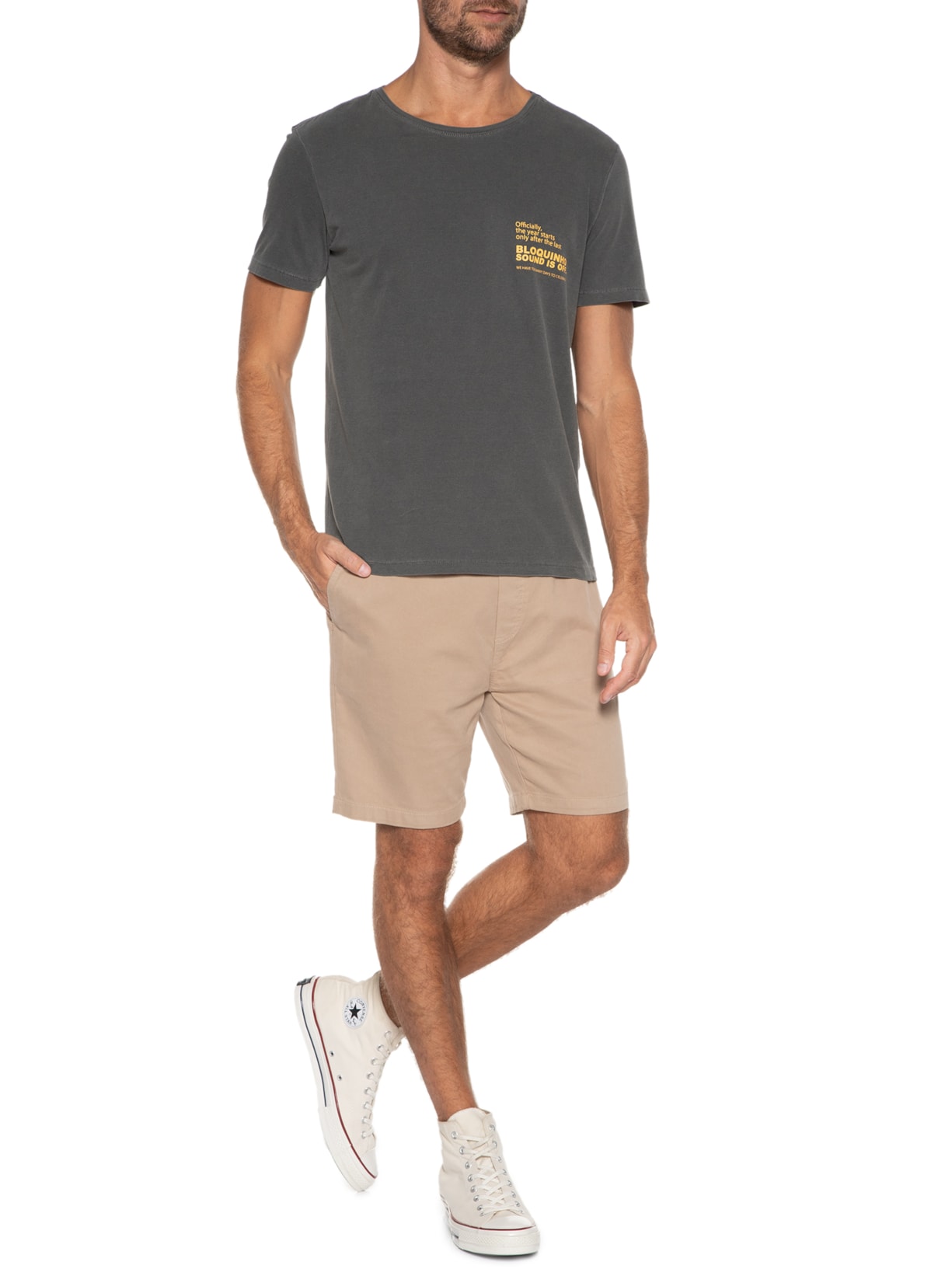 Camiseta Masculina Bloquinho Cinza Sergio K