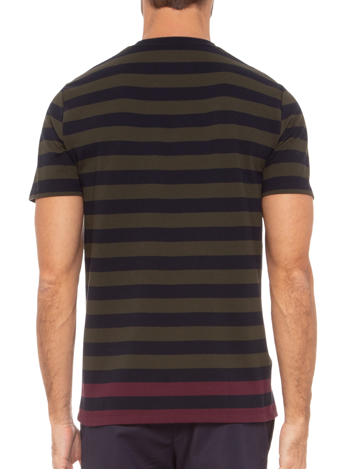 Camiseta Masculina Bold Stripe Pique Verde Fred Perry