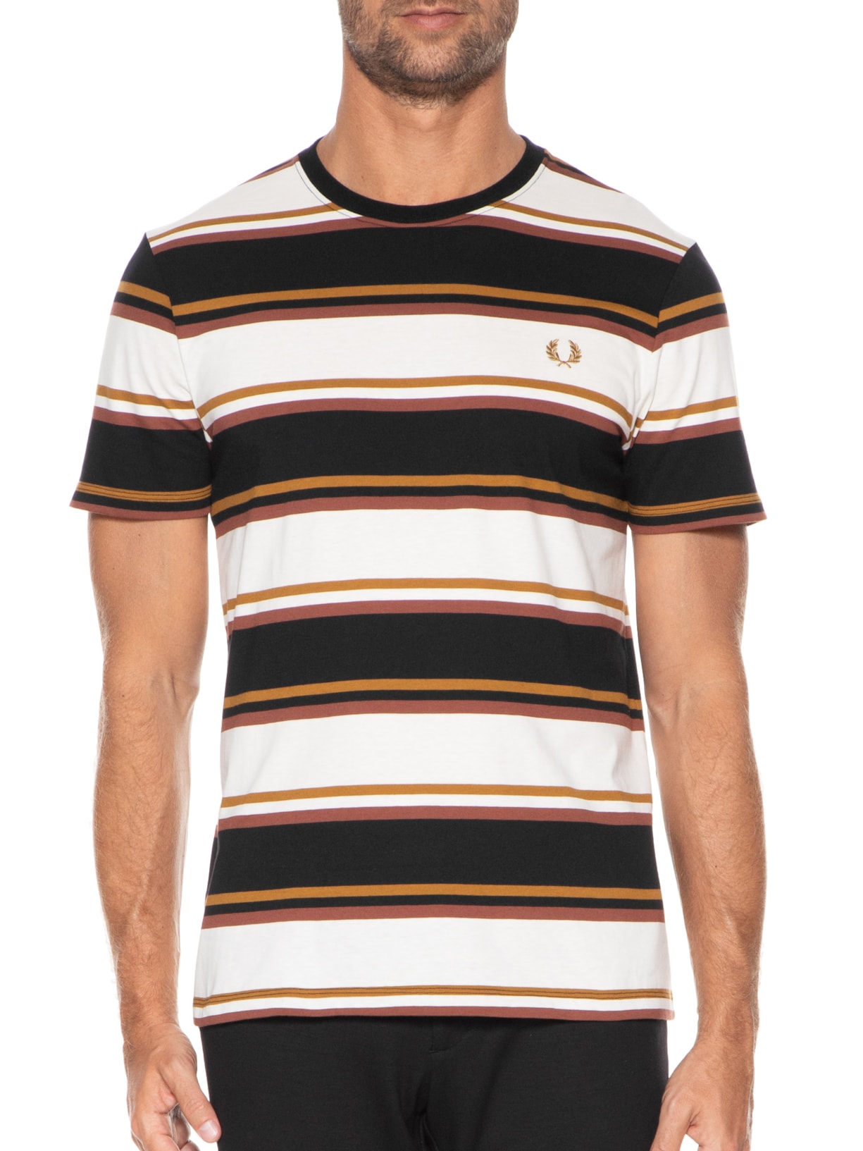 Camiseta Masculina Bold Stripe Preto Fred Perry