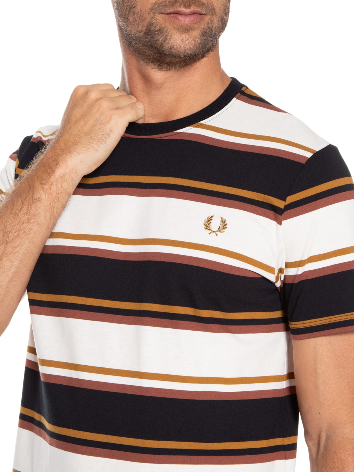 Camiseta Masculina Bold Stripe Preto Fred Perry