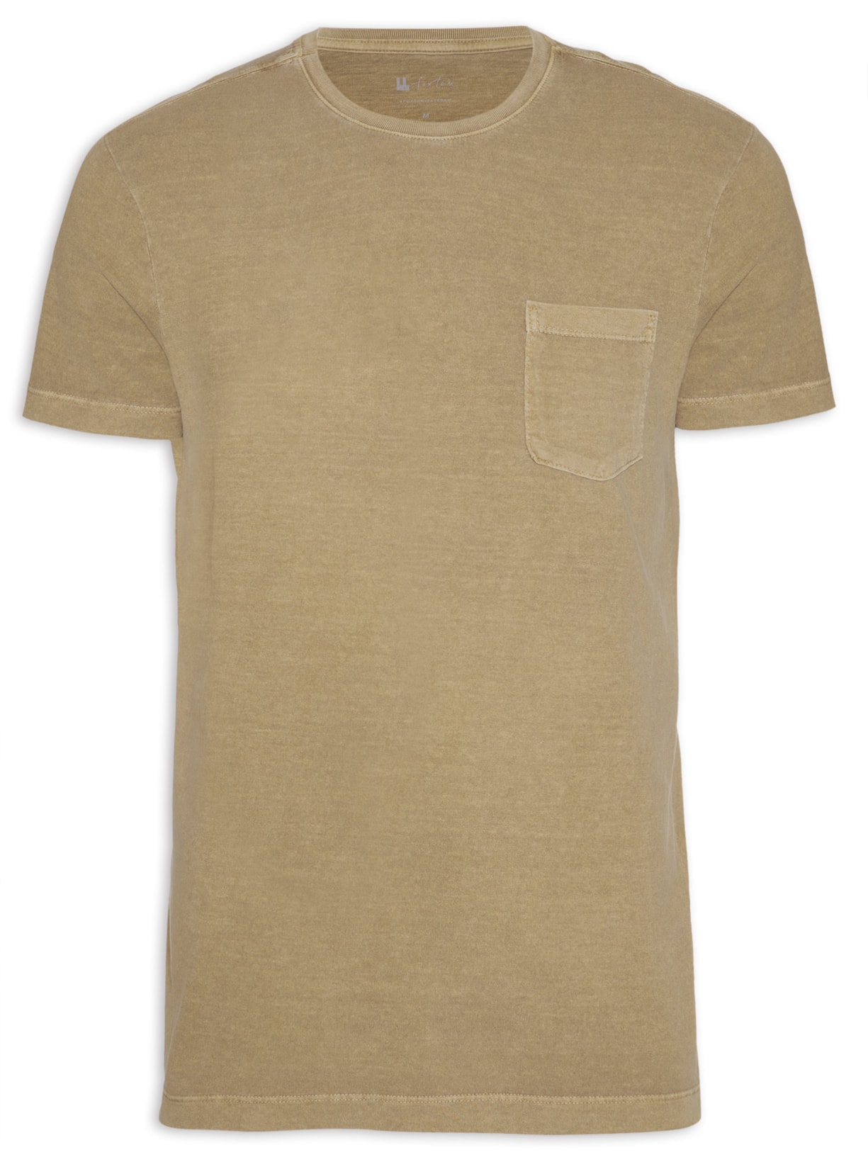 Camiseta Masculina Bolso - Bege