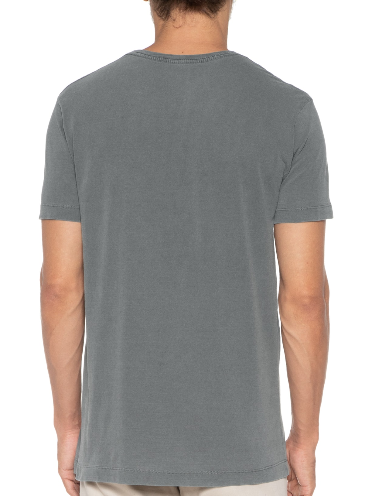 Camiseta Masculina Bolso Cinza Purple Yellow