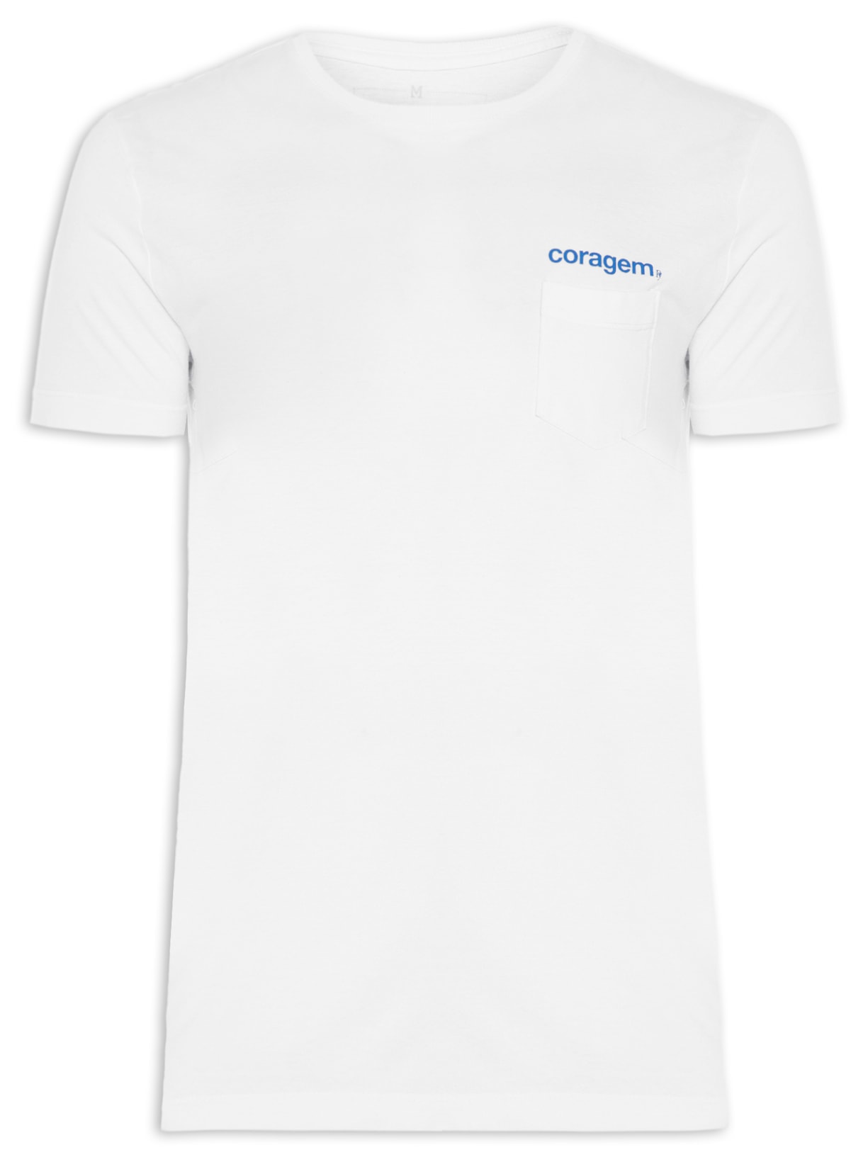 Camiseta Masculina Bolso Coragem - Branco