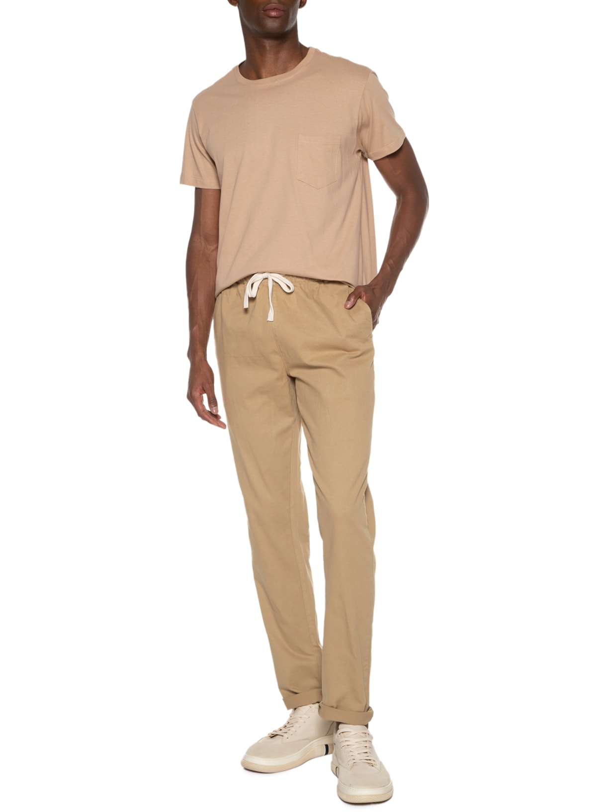 Camiseta Masculina Bolso New Marrom Foxton