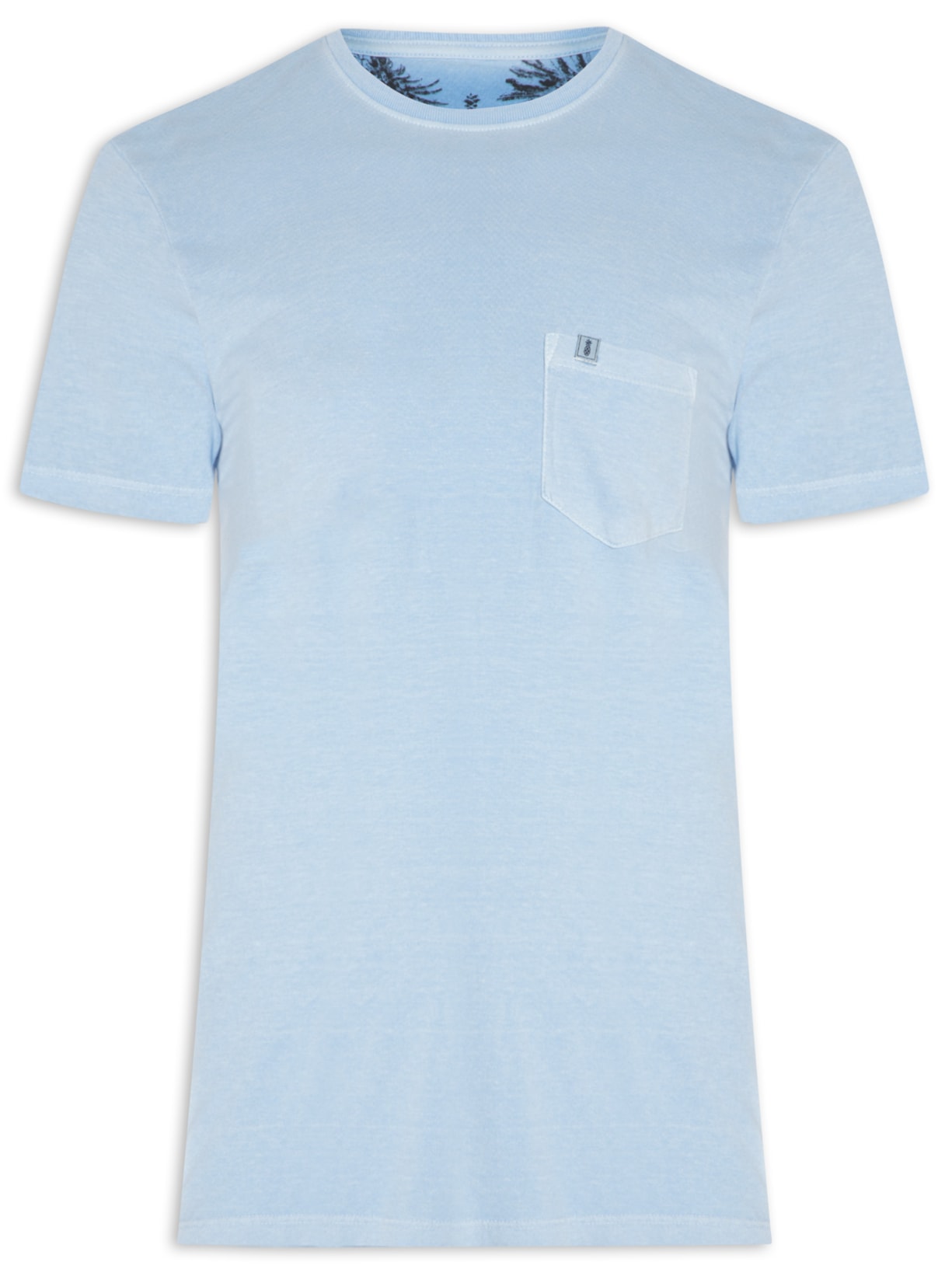 Camiseta Masculina Bolso Stoned - Azul