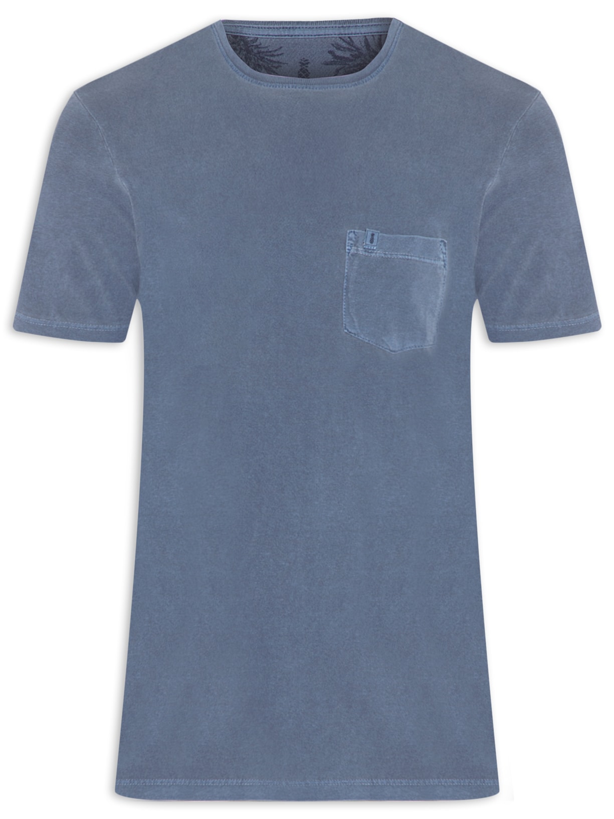 Camiseta Masculina Bolso Stoned - Azul