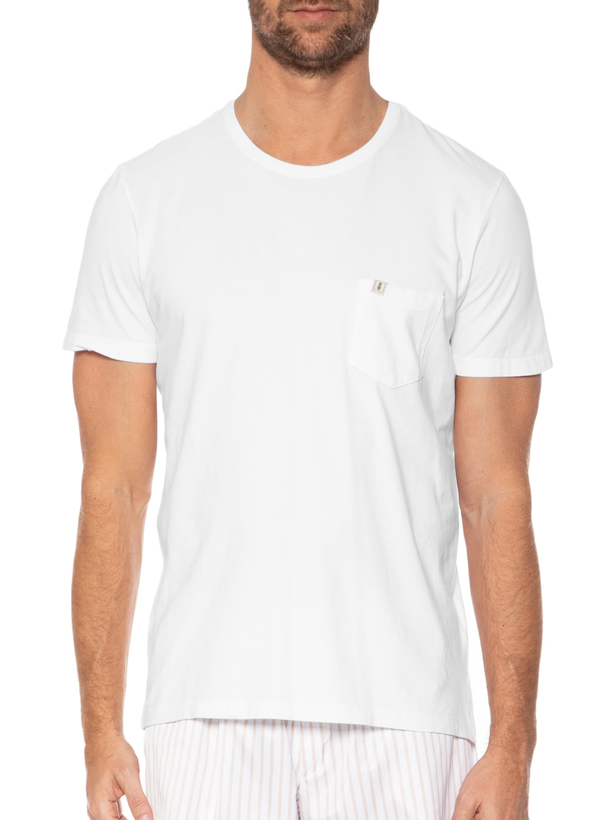 Camiseta Masculina Bolso Stoned Branco Pineapple