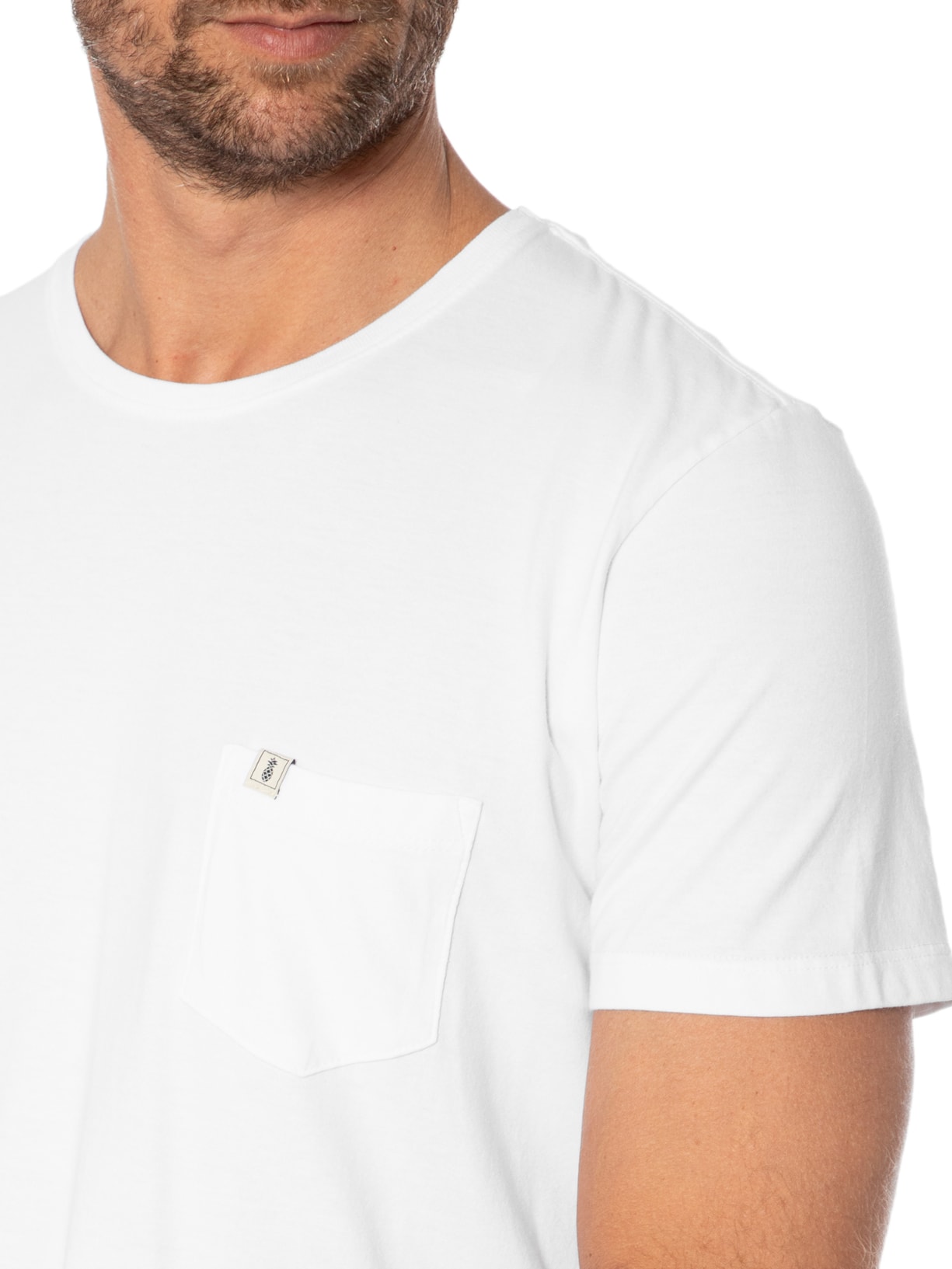 Camiseta Masculina Bolso Stoned Branco Pineapple