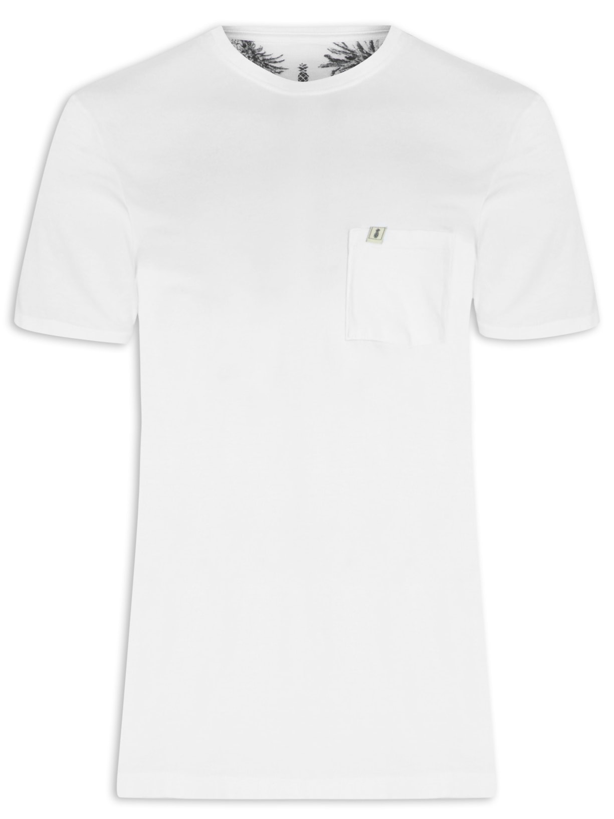 Camiseta Masculina Bolso Stoned Branco Pineapple