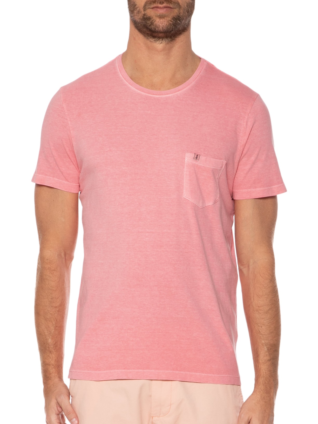 Camiseta Masculina Bolso Stoned Rosa Pineapple