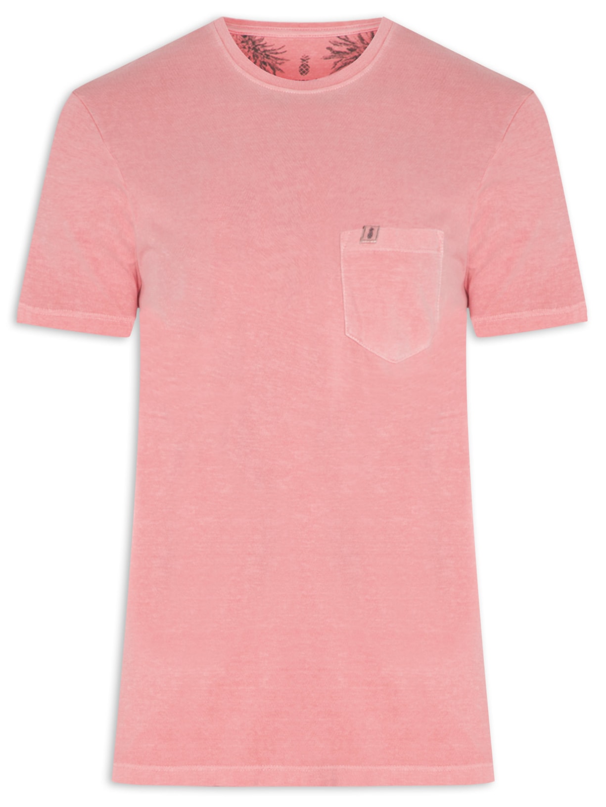 Camiseta Masculina Bolso Stoned Rosa Pineapple