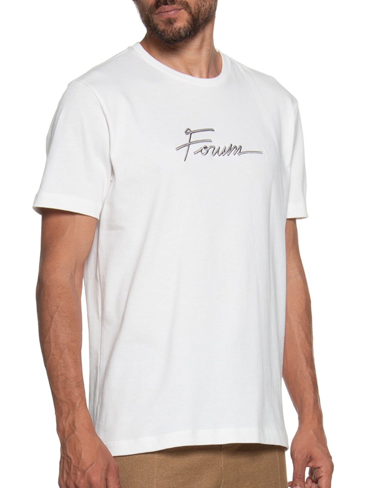 Camiseta Masculina Bordada Off White Forum