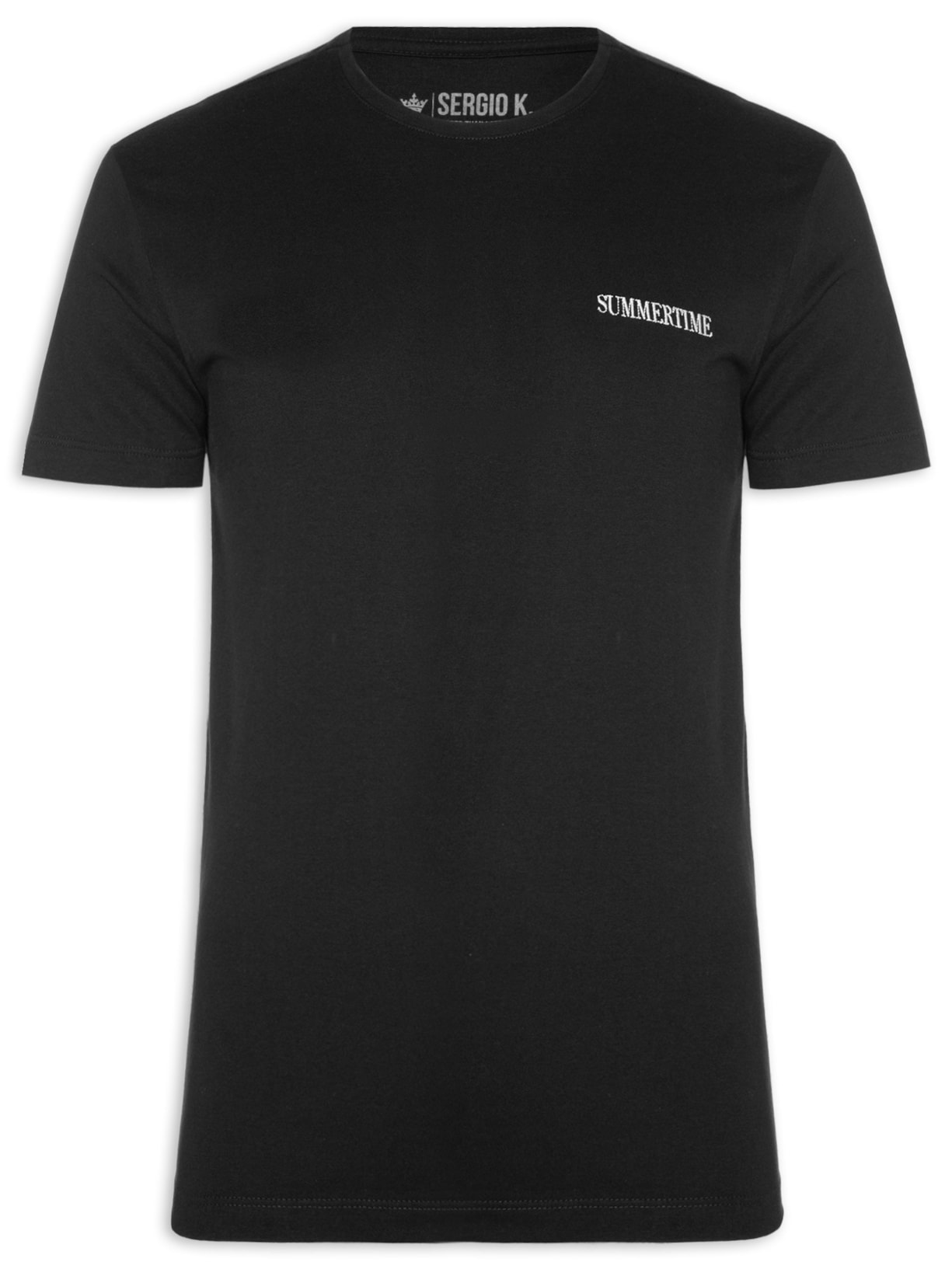 Camiseta Masculina Bordada Summertime Preto Sergio K