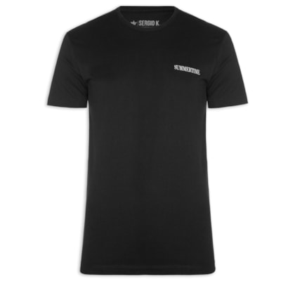 Camiseta Masculina Bordada Summertime - Preto