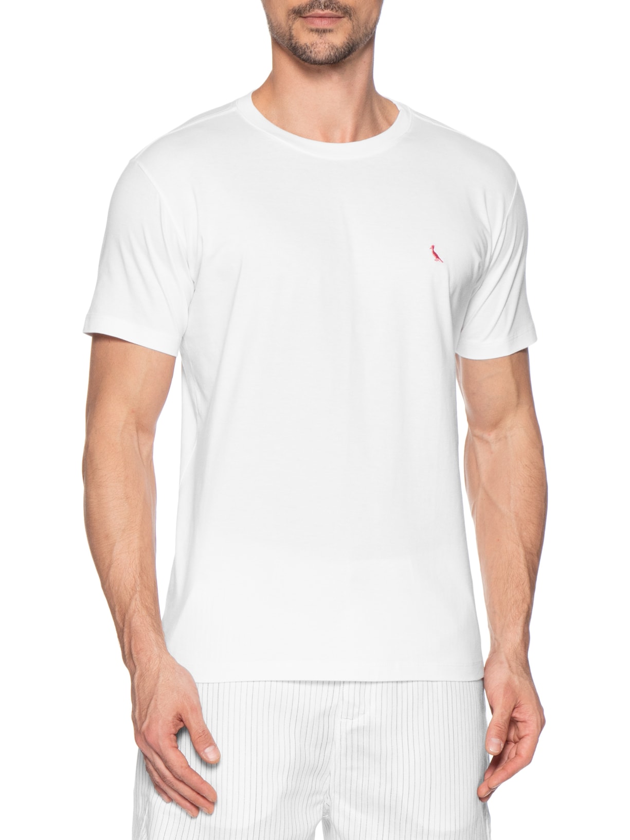 Camiseta Masculina Bordado Pica Pau Com Caixa Presenteável Branco Reserva