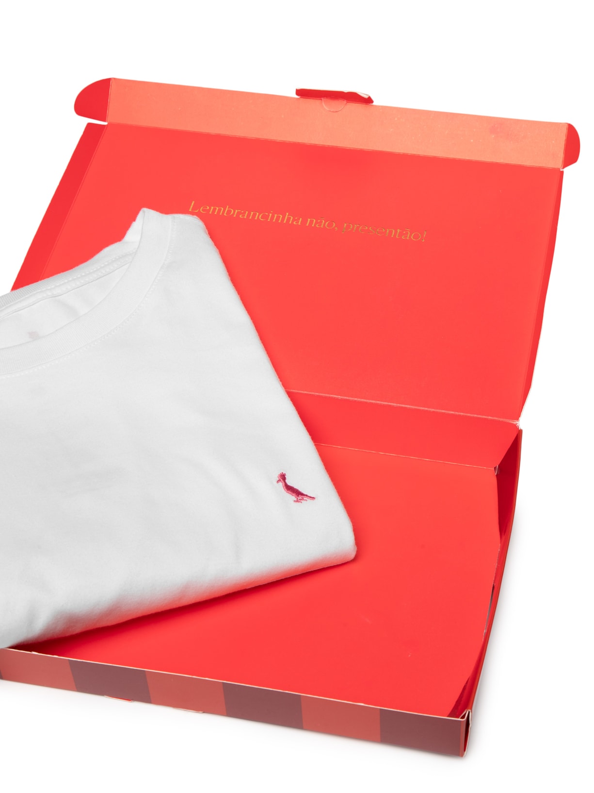 Camiseta Masculina Bordado Pica Pau Com Caixa Presenteável Branco Reserva