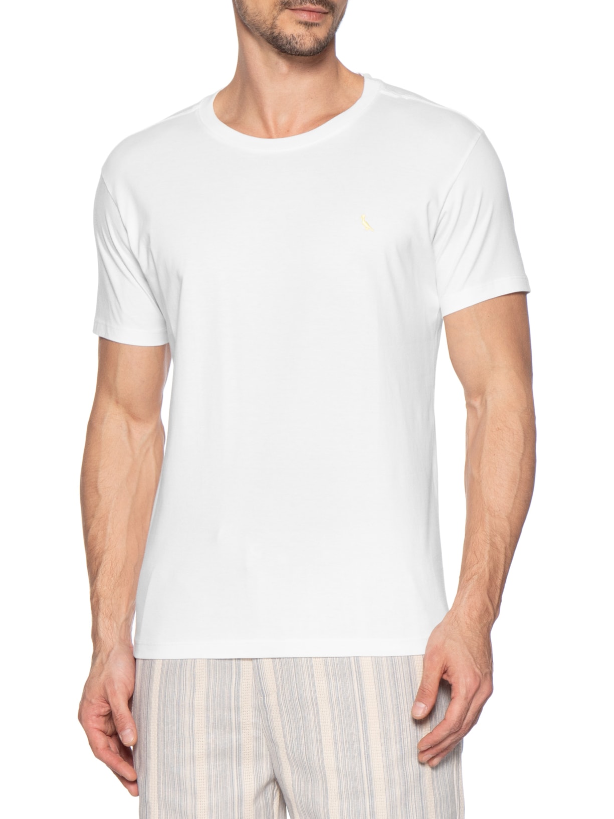 Camiseta Masculina Bordado Pica Pau Com Caixa Presenteável Branco Reserva