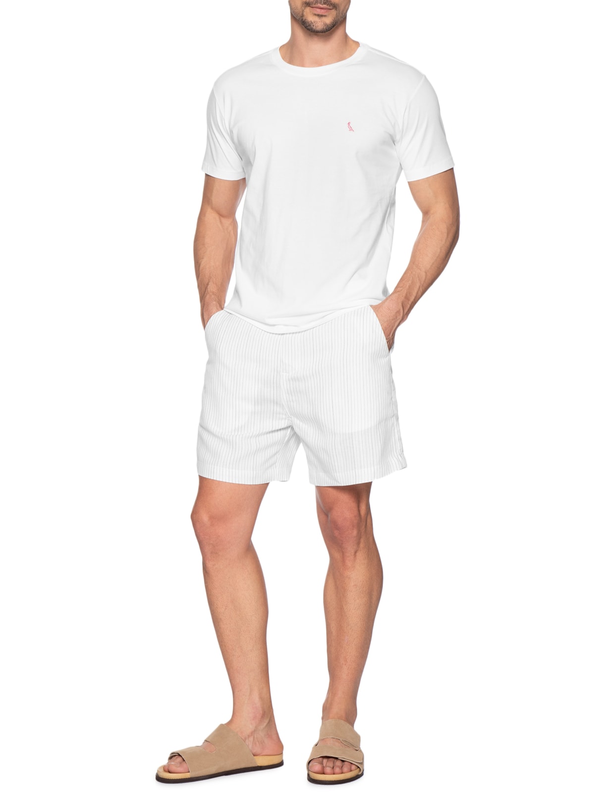 Camiseta Masculina Bordado Pica Pau Com Caixa Presenteável – Branco Reserva