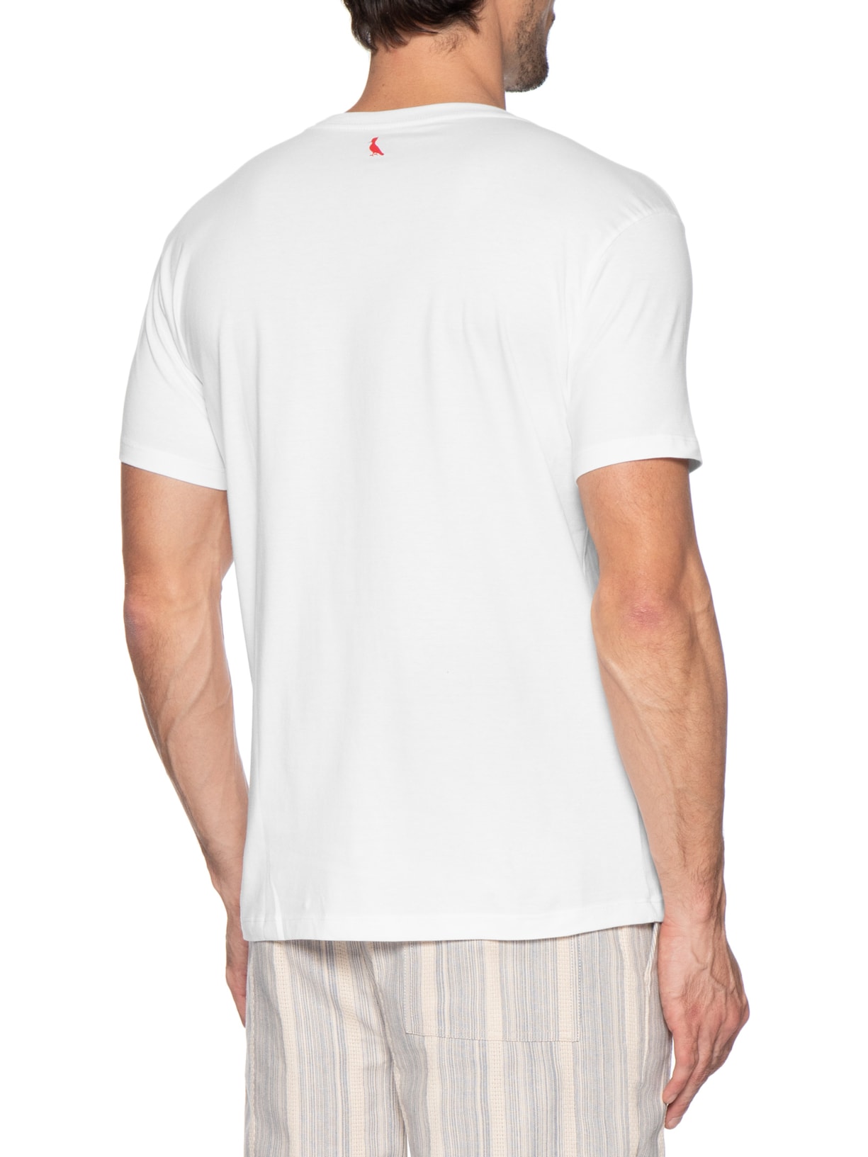 Camiseta Masculina Bordado Pica Pau Com Caixa Presenteável – Branco Reserva