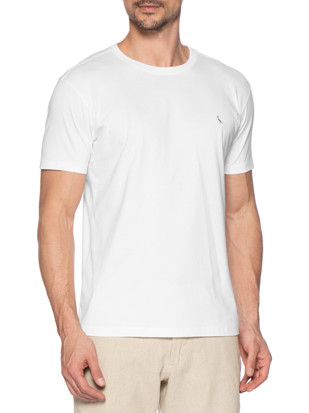 Camiseta Masculina Bordado Pica Pau Com Caixa Presenteável – Branco Reserva